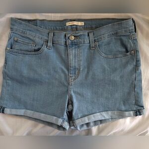 Levi's Womens Shorts 32 Waist Stretch 4" Inseam 10' Rise Cuffed Euc